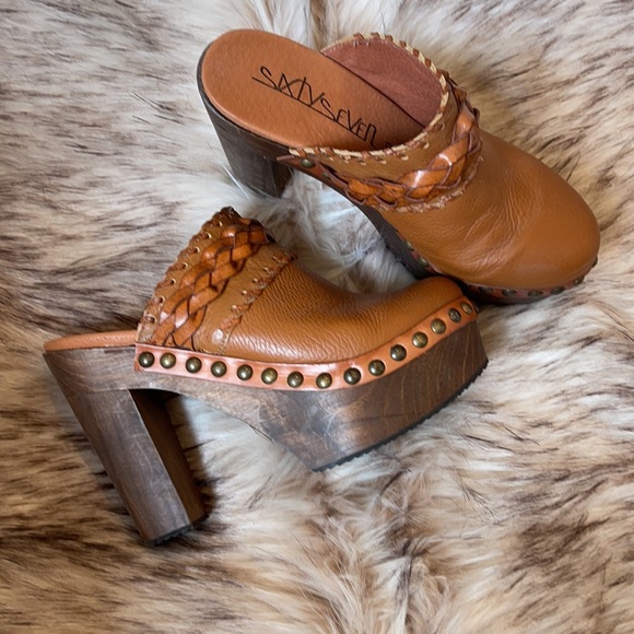 Anthropologie Sixtyseven leather heel clogs excellent condition - Picture 3 of 11